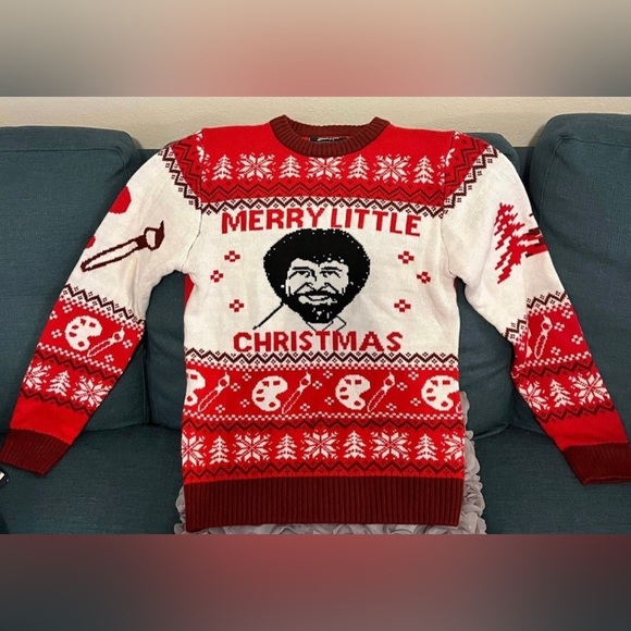 Bob Ross Christmas sweater - Picture 2 of 3